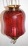 19th Century Cranberry Hanging Lamp