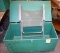 Lg. green wooden box & chair