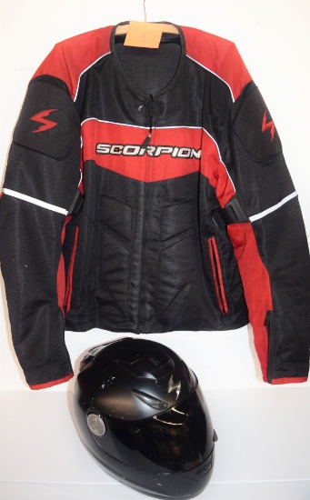 XXL Scorpion Racing Jacket & XL Scorpion Helmet
