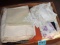 MISCELLANEOUS OLD LINENS, HANKIES, AFGHAN, ETC