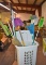 Lot of cleaning mops, broom, etc.