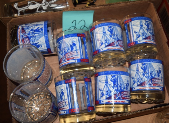 VINTAGE BOSTON TEA PARTY GLASSES