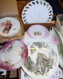 BOX OF VINTAGE DECORATED PLATES