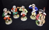 5 PIECE DRESDEN PORCELAIN MONKEY BAND