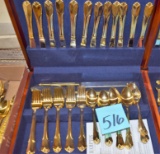 HAMPTON SILVERSMITHS GOLD FLATWARE IN CASE