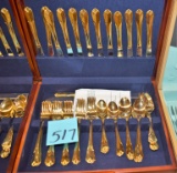 HAMPTON SILVERSMITHS GOLD FLATWARE IN CASE