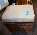 WICKER STORAGE STOOL