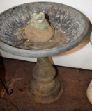 BIRD BATH & CONCRETE FROG