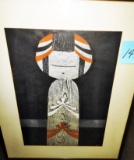 1950's KAORU KAWANO 2/100 JAPANESE WOODBLOCK - FRAME (30