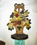 OLD FLOWER BASKET DOORSTOP