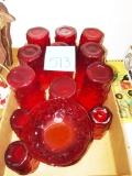 VINTAGE RED GLASS -  PICK UP ONLY