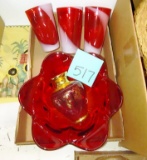 VINTAGE RED GLASS -  PICK UP ONLY