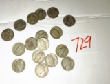 (17) Silver War Nickels