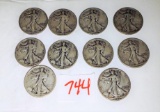 (10) Walking Liberty Half Dollars