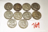 (10) Franklin Half Dollars