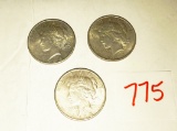 1922-P, 23-S, 25-P Peace Dollars