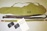 US MILITARY RIFLE BAG, LEATHER & CANVAS GUN STRAPS, LEATHER BELTS???