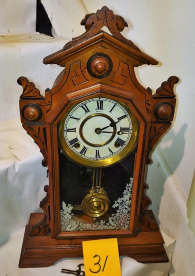 Antique Ingraham Shelf Clock - Runs - PICK UP ONLY