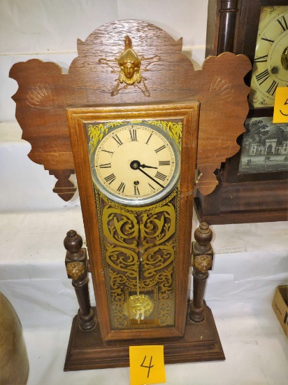 Tall Antique Shelf Clock - RUNS- PICK UP ONLY