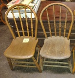 Pair of antique plank bottom chairs PICK UP ONLY