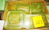 Vintage Green Refrigerator Glassware (Some roughness)