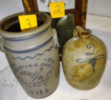 Hamilton & Jones 3 gal. Crock (Crack) & 2 Gallon Jug - PICK UP ONLY