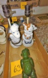 Vintage Mogadore, Ohio Figural Pottery Bank/Lamps