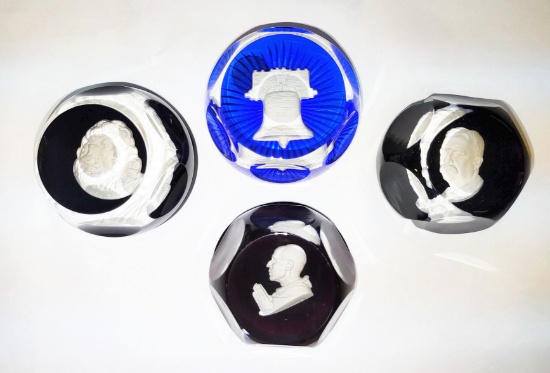 BACCARAT CAMEO PAPERWEIGHTS - Very Nice Condition