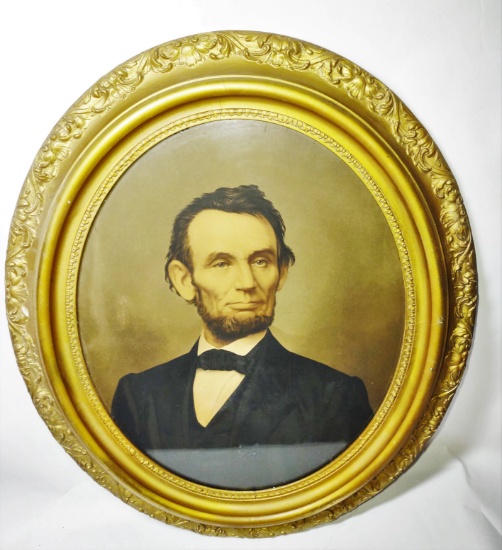 ABRAHAM LINCOLN WARRANTED OIL PORTRAIT PRINT BY E.C. MIDDLETON (19"X22") - PICK UP ONLY