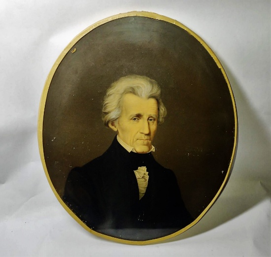 UNFRAMED ANDREW JACKSON WARRANTED OIL PORTRAIT PRINT BY E.C. MIDDLETON (14"X17") - PICK UP ONLY