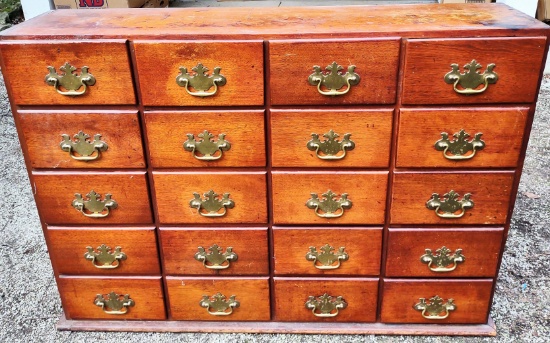 LARGE 20 DRAWER WALNUT APOTHECARY CHEST - PICK UP ONLY