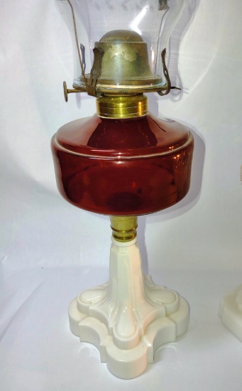 ANTIQUE 10" OIL LAMP