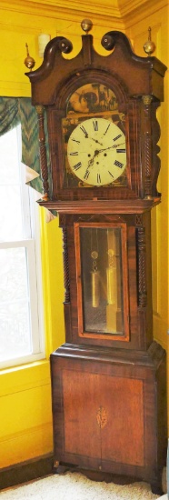 1800"s J. BROWN, KILMARNOCK TALL CASE GRANDFATHER CLOCK - PICK UP ONLY