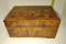 ANTIQUE FOLK ART BOX with MARQUETRY