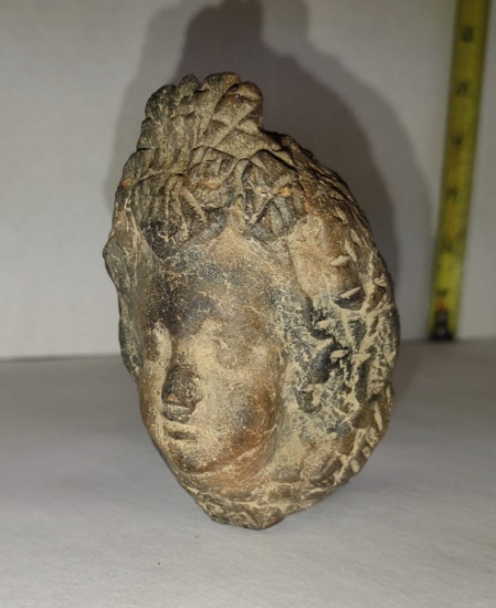 VICTORIAN LADY POTTERY WHISTLE of LADIES HEAD (3.5")