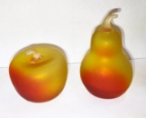 ANTIQUE GLASS APPLE AND PEAR