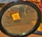 ANTIQUE BLACK PAINTED ROUND WOODEN MIRROR - PICK UP ONLY