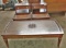VINTAGE 3 PIECE LEATHER TOP TABLES - PICK UP ONLY