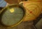 LARGE VINTAGE BRASS TRAY & GAMEBOARD - PICK UP ONLY