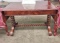 EMPIRE STYLE DROP-LEAF LIBRARY TABLE with 2 DRAWERS, TWISTED LEGS & CABLE - PICK UP ONLY