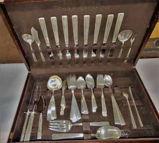 SET OF "OLD LACE" TOWLE STERLING FLATWARE (71 PCS - Monogrammed with S)