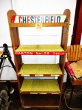 VINTAGE CHESTERFIELD WOODEN ADVERTISING SHELVING DISPLAY UNIT - PICK UP ONLY