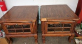 PAIR OF END TABLES with GLASS FRONT & SIDES - PICK UP ONLY