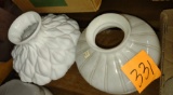 2 GLASS LAMP SHADES - PICK UP ONLY