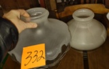 2 GLASS LAMP SHADES - PICK UP ONLY