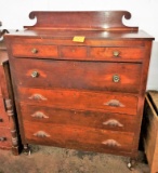 ANTIQUE CHEST-OF-DRAWERS (top pulls changed but have walnut pulls to replac