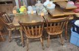 DINING TABLE, 3 LEAVES, 4 CHAIRS - PICK UP ONLY