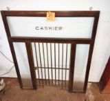 ART DECO CASHIER WINDOW with WITH BRASS BARS (Glass complete) - PICK UP ONLY