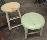 2 ANTIQUE PAINTED STOOLS - PICK UP ONLY