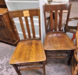 PAIR OF OAK CHAIRS - PICK UP ONLY